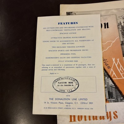 Handelsmarine Ephemera Orient Line Menüs SS Orion (140)