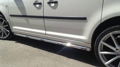 Chrom Edelstahl Seitenleisten + weiße LEDs passend für Citroen Berlingo 2016-2019