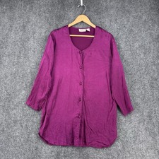 VTG Victoria  s Secret Gold Label Magenta Purple 90  s Silk Sleep Shirt Women  s S