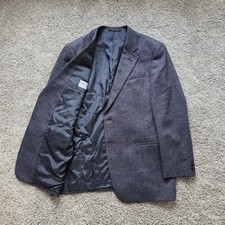 ARMANI COLLEZIONI Textured Knit Coat Blazer Men's 44 R Dark Blue Heather ITALY