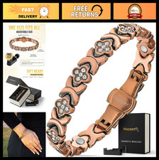 Adjustable Pure Copper Magnetic Bracelet for Women - Ultra Strength, Sizing Tool