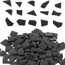 200G Black Glass Mosaic Tiles, Glossy Glass Pieces for Crafts