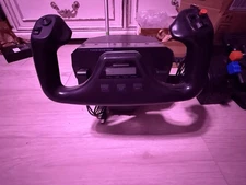 Logitech G Flight Yoke , Throttle System, Pedals, And Black Mfd