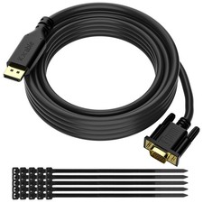 35 FT DisplayPort to VGA Cable, DP to VGA Adapter, 1080P60Hz, Black, 1 Count,...