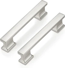 30 Pack Cabinet Handles Brushed Satin Nickel 3.75 Inch (96Mm) Hole Centers Kitch