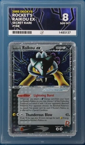 Rocket's Raikou ex 108/107 ACE graded card