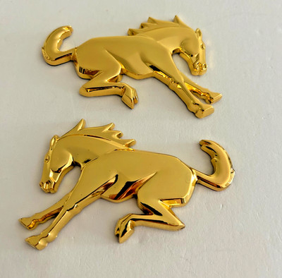 Fender Emblem Gold 2x Pony Horse Rear Tailgate Badge for Ford Bucking Bronco