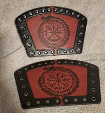 Viking Norse Arm/Wrist Bracers Embossed Faux Leather Arm Armor-Cosplay