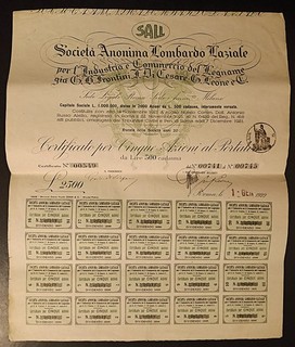 BBB956 SAL SOCIETA' ANONIMA LOMABARDO LAZIO CERTIFIED SHARES
