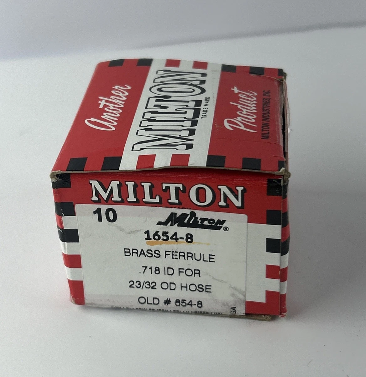 10 Pc Milton 1654-8 Brass Hose Ferrules 1” Long .718” ID 23/32” OD photo 4