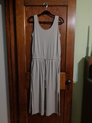 Haven Well Within Tie Waist Midi Dress in Light Gray Size S/M NWOT!