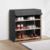 Vidaxl Schuhschrank Mit Abdeckung Grau 79 X 40 X 80 Cm Stoff Neu