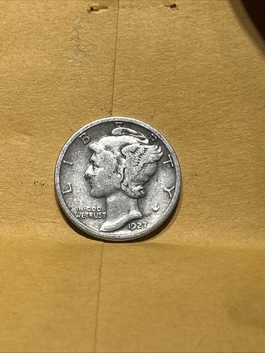 1927  Mercury Head Silver Dime  VF