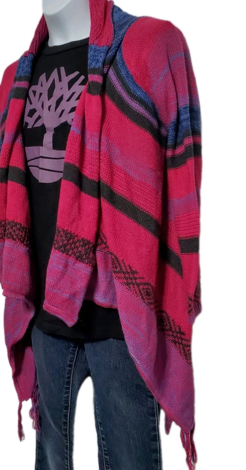 Arizona Girl's Cardigan Knit Sweater W/Fringe, Multicolor, Size M 10/12 Regular - Image 2 of 4