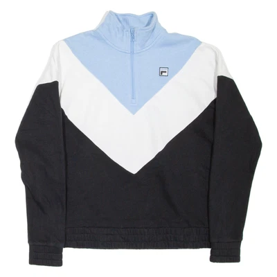 FILA Sweat À Capuche Pour Homme Noir 1/4 Zip M - Photo 1/4