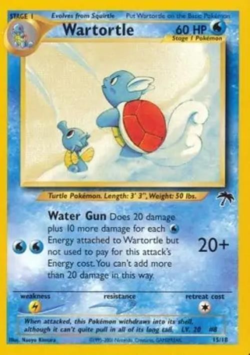 Wartortle - 15/18 - Pokemon Common Southern Islands Card NM