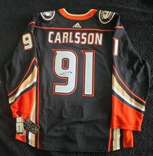 Leo Carlsson Anaheim Ducks Signed Auto Authentic Jersey