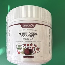NutraJoy Nitric Oxide Booster Powder Mixed Berry 8.8 oz USDA Organic Vegan
