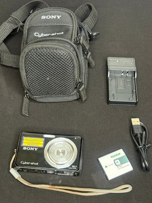 Sony Cybershot DSC-W180 10.1MP Digital Camera Tested + Charger, Battery, Case