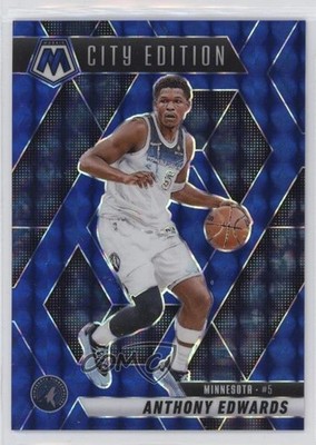 2024-25 Panini Mosaic City Edition Blue Prizm 168/199 Anthony Edwards #279 rf2