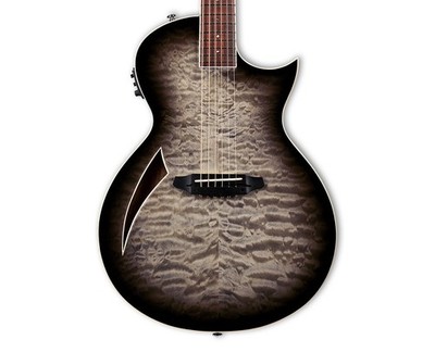 ESP LTD TL-6QM Thinline A/E Guitar - Charcoal Burst - B-Stock