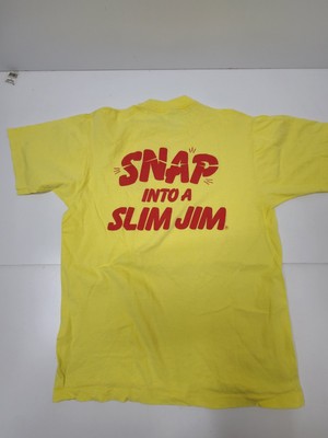 Vintage Slim Jim Snap Into A Slim Jim Shirt Mens Large Promo Single Stitch