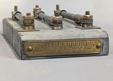 Antique WM J MURDOCK Lightning Arrester 3-Pole Carbon Wireless Telegraphy Radio 