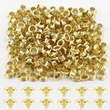 Waziaqoc 200Pcs 1/8inch ID Grommets Eyelets, 3 mm Hole Self 3mm; 200pcs, Gold 