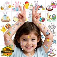 150 PCS Easter Temporary Tattoos, Bunny Egg Spring Party Favors Basket Stuffers