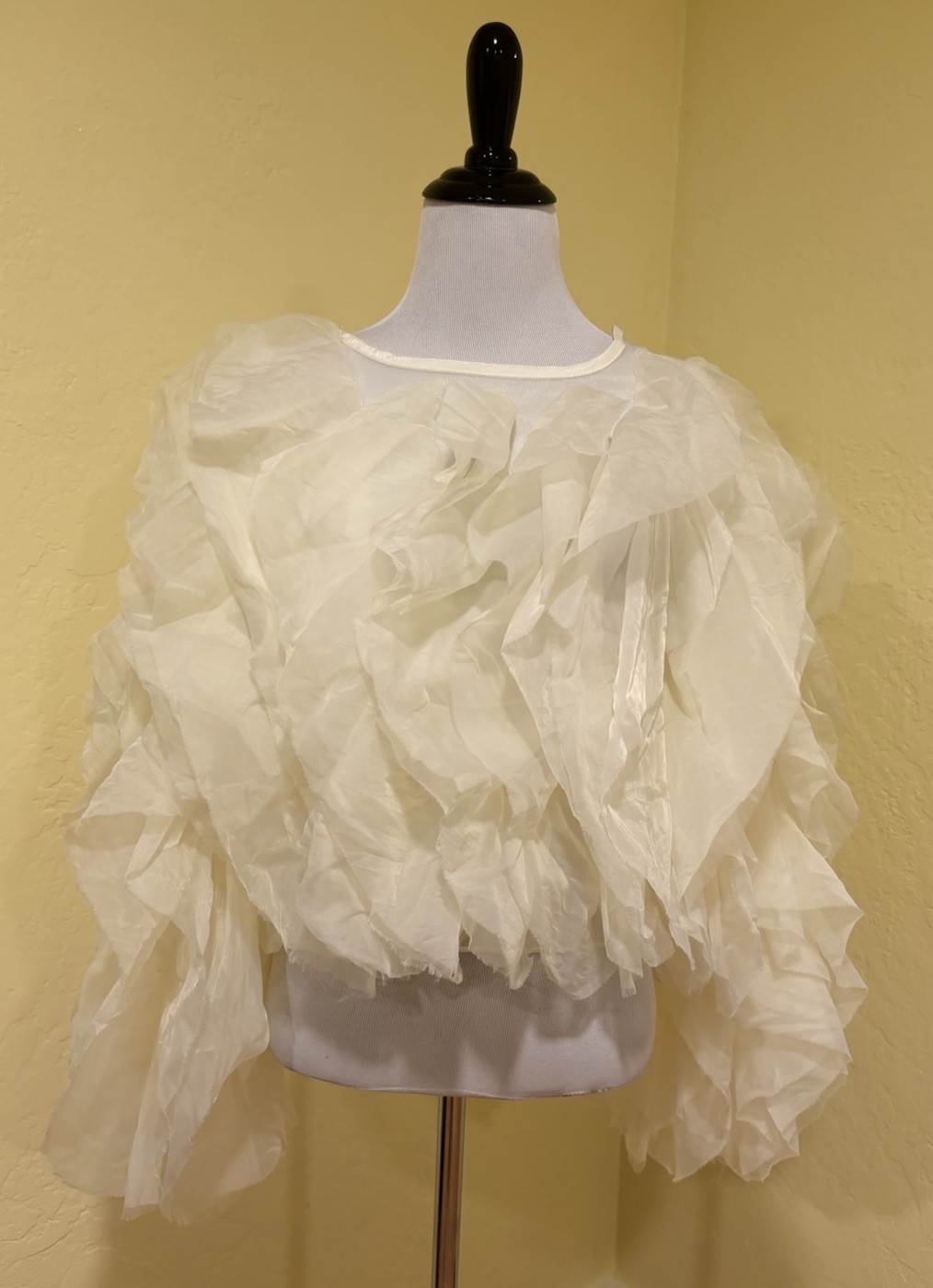 COMMENSE Solid Patchwork Folds Blouse Women Round… - image 1