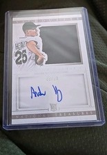 2014 National Treasures  Andrew Heaney on card rookie autograph auto 89/99 