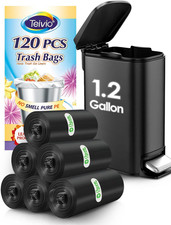 1.2 Gallon 120 Counts Small Trash Bags Garbage Bags, Bathroom Trash Can Bin Line