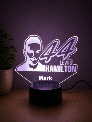 3D LED Nachtlampe - Lewis Hamilton