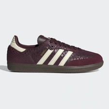 New Adidas Women's Samba OG 'Snakeskin' Shoes - Maroon IH3979 