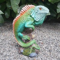 Gartenfigur Leguan Figur 16 Cm - Garten Teich Deko - Reptil Tierfigur Echse
