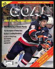 Denis Potvin HOF Signed 1980 NHL GOAL Magazine No Label Islanders JSA 198412