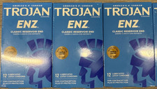 3 BOXES Trojan ENZ Classic Reservoir END 12 Lubricated Latex Condoms EACH 5/28