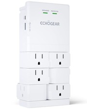 Wall Outlet With Usb Ports Surge Protection Power Protect 8 Devices 6 Rotating