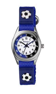 Tikkers Boys Blue Canvas Rip Strap Football Time Teacher Watch TK0122