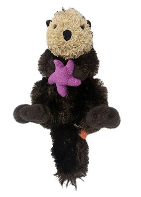 Wild Republic Sea Otter Stuffed Animal Holding Sparkly Purple Starfish - 15''