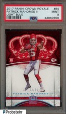 2017 Panini Crown Roayle Light Blue #84 Patrick Mahomes II RC Rookie /99 PSA 9