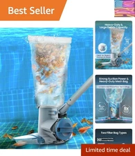 Heavy Duty Cordless Pool Leaf Vacuum - Perfect for Inground & Above Ground Pools