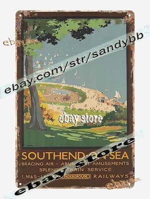 1924 Southend-On-Sea LM&S - L&N,E Underground Railways Tin Sign home decoration