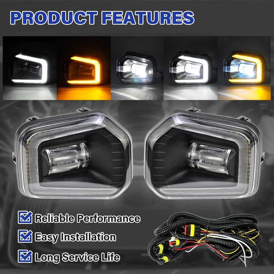 LED Fog Lights For 2016-2022 2023 Toyota Tacoma SR SR5 Front Bumper DRL+Lamps — 第 3/4 张图片