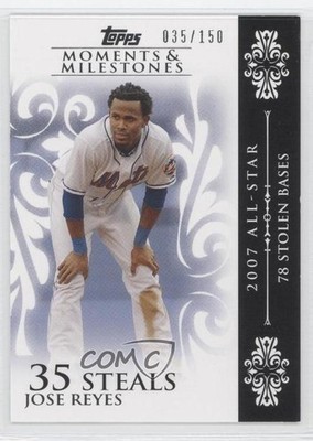 2008 Moments & Milestones 35/150 Jose Reyes (2007 All-Star 78 Stolen Bases) 0b5