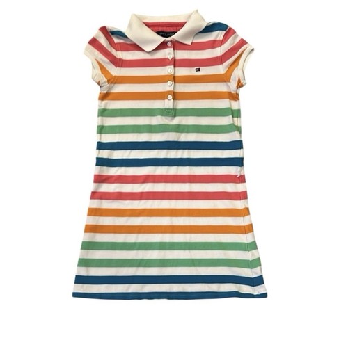 Tommy Hilfiger Girls Striped Polo Dress, Size S 6/7