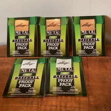 5 Unopened 2025 Leaf Metal Baseball 1/1 Pre Production Proof Packs