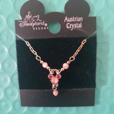 Austrian Crystal Mickey Minnie Mouse Pink October Birthstone Necklace B1 