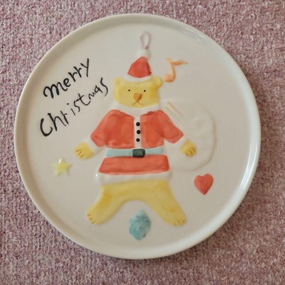 Bear Christmas Bowl Plate 18.5cm Festive Holiday Decor Vintage