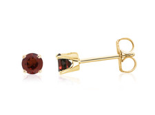 14K Red Garnet Stud Earrings 14K Yellow, White or Rose Gold 3mm Studs January
